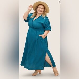 BloomChic V-neck shifted split-side dress